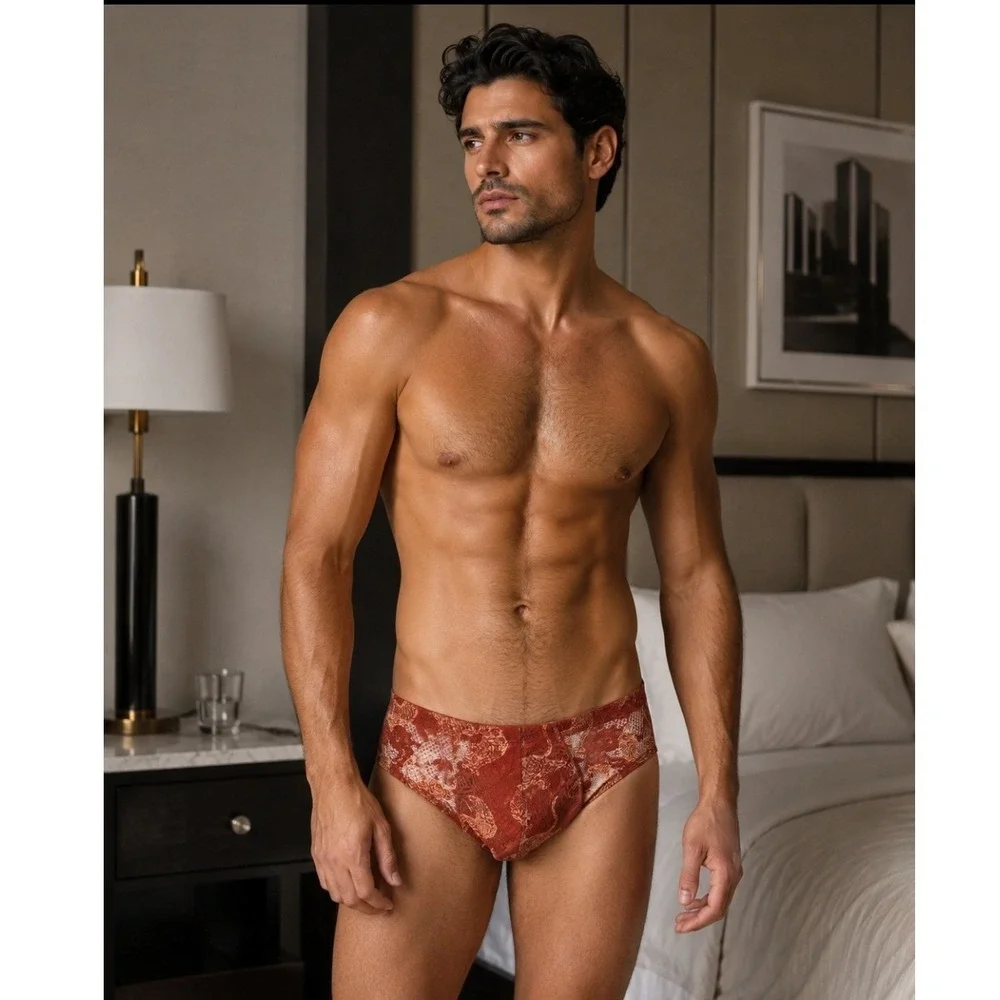Cosabella Men's Luxury Italian Comfort Lace Micro Brief Soft Pouch Underwear